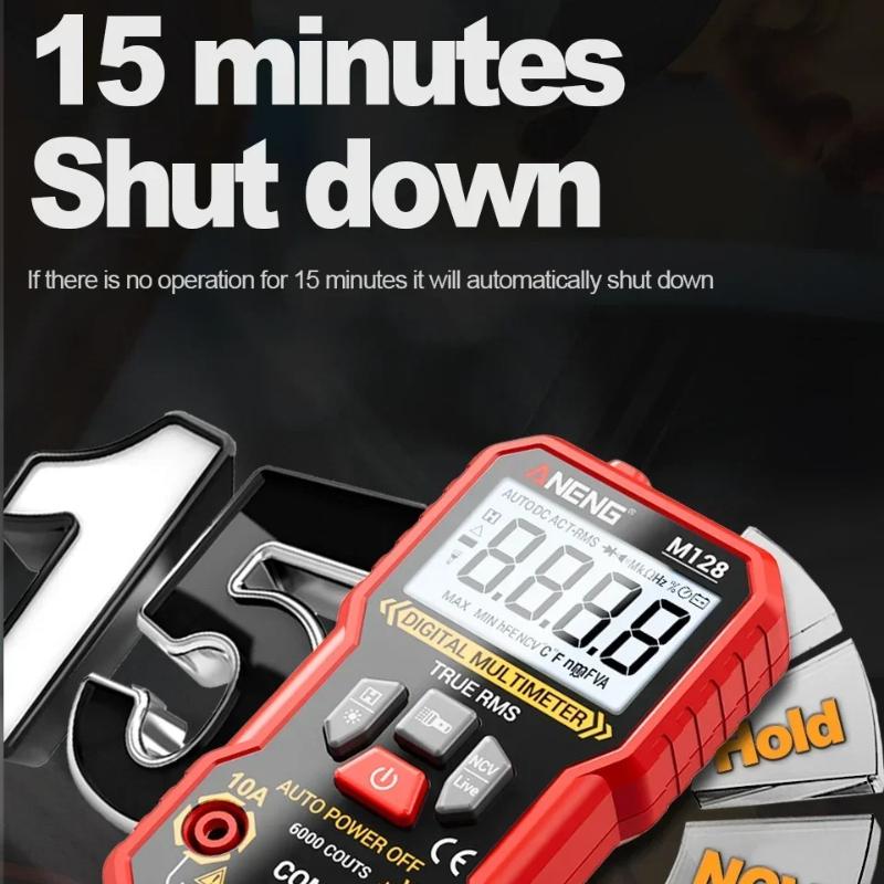 New Multifunction Mini Multimeter ANENG M128 6000 Count AC/DC Voltage Current Resistance Capacitor NCV Voltage Induction Tester Tool Electrical Tools