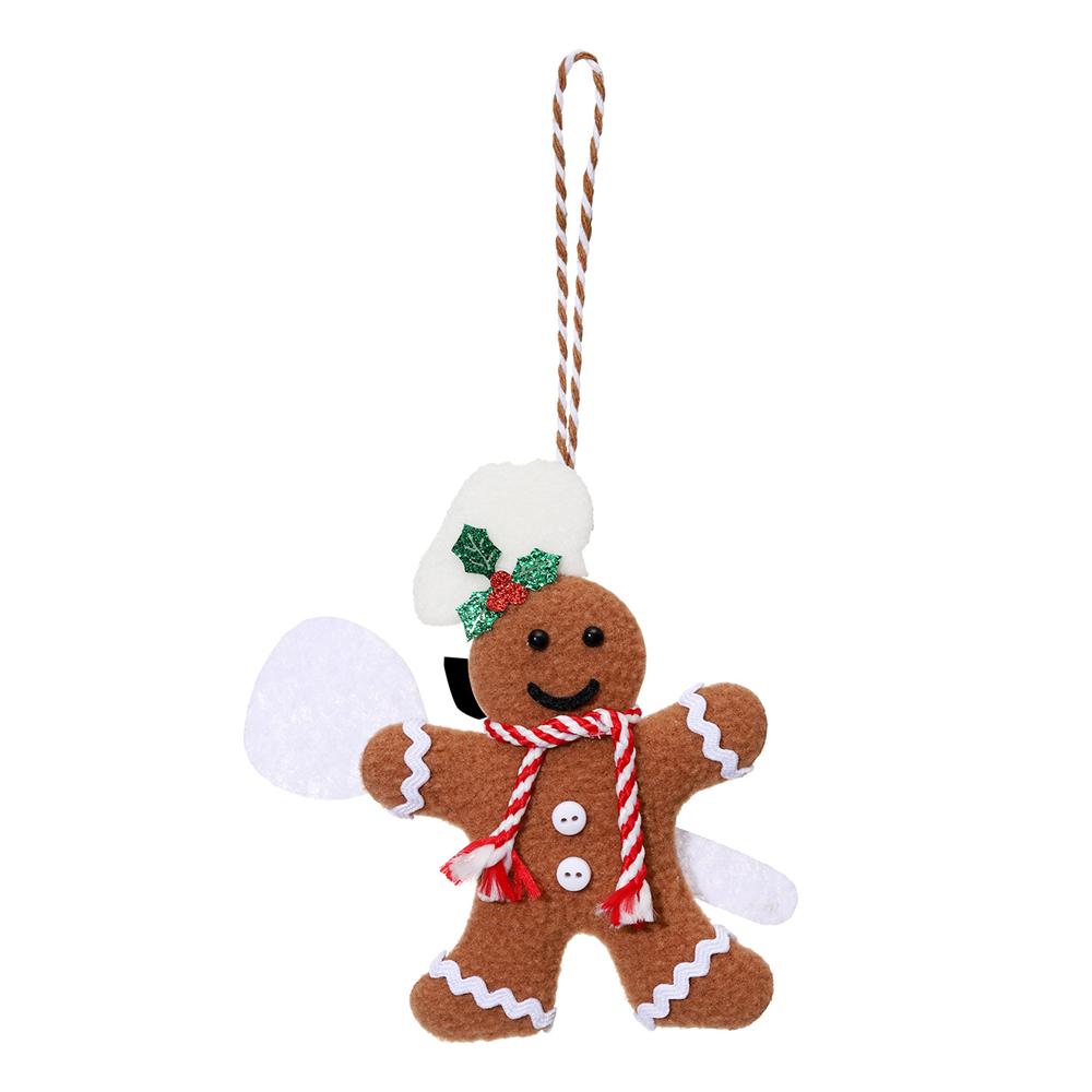 Cross Border Gingerbread Man Christmas Pendant Christmas Tree Decoration Scene Arrangement Props Plush Chef Gingerbread Man
