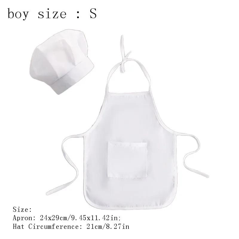 Cute Baby Chef Apron and Hat Infant Kids White Cook Costume Photography Prop Newborn Hat Apron