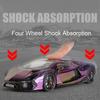 1:24 Scale Revuelto Bolide Sports Car Model Toy Pull Back Music Light Spray Supercar Doors Opened Alloy Diecast Models for Kids