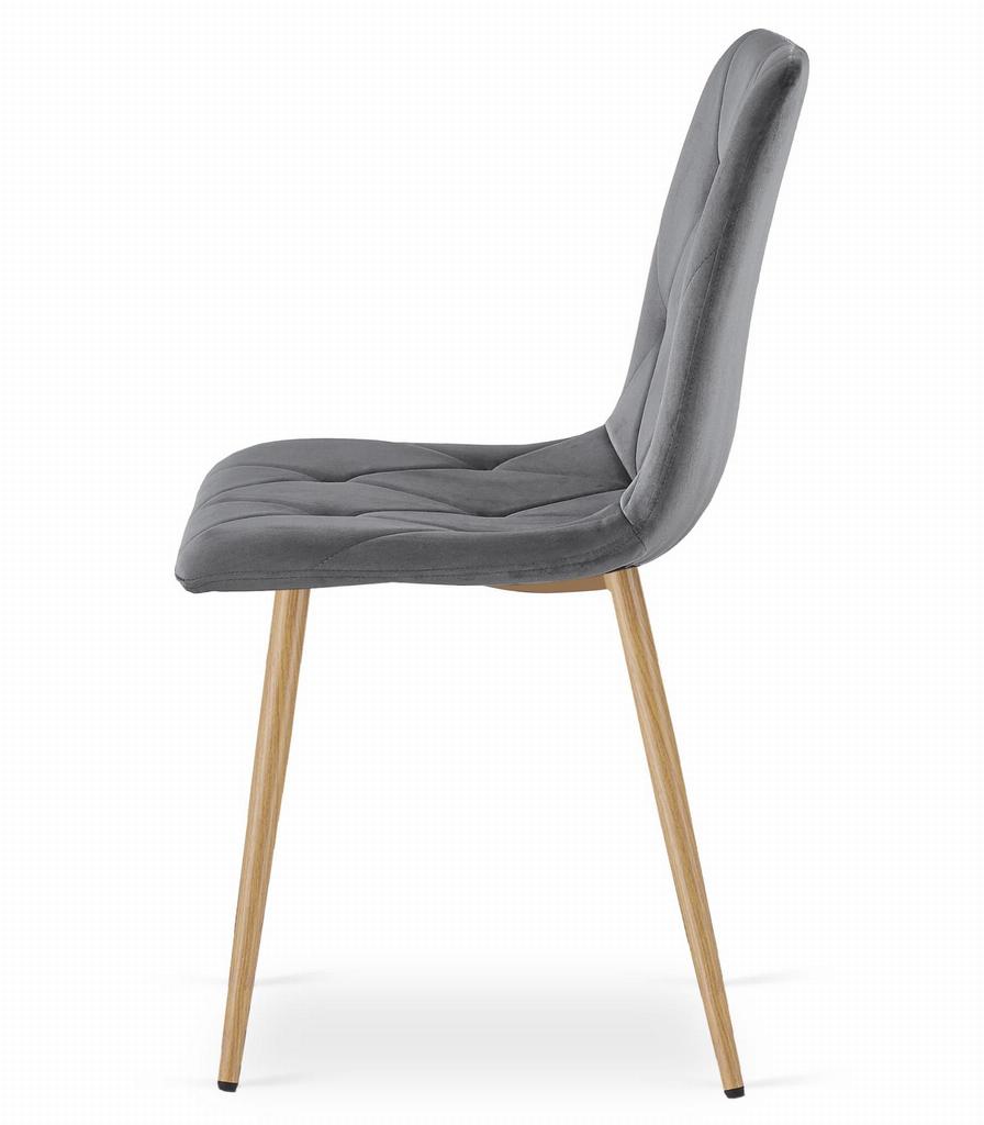 LIBRA Chair - Dark Gray Velvet / Wood Color Legs X 1