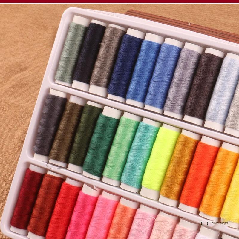 39-Color Sewing Thread Set: Household Spools & Needles for Mending