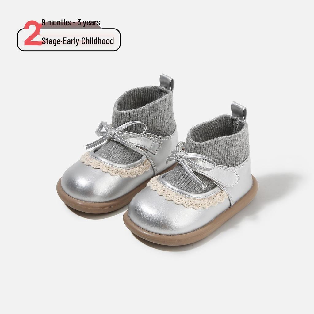 Toddler Girl's Soft Sole Leather Boots - Plush Princess Winter Walking Shoes