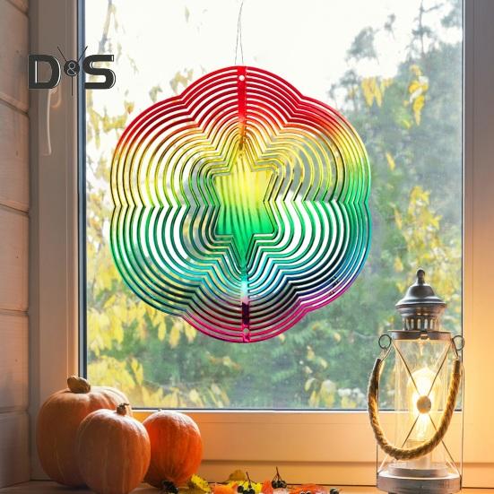 Hexagon 3D barevná větrná vrtule Ptačí reflektor Vysoce reflexní Vnitřní Venkovní Zahrada Dvůr Farma Závěsná zvonkohra odstrašující ptáky Ozdobný přívěsek