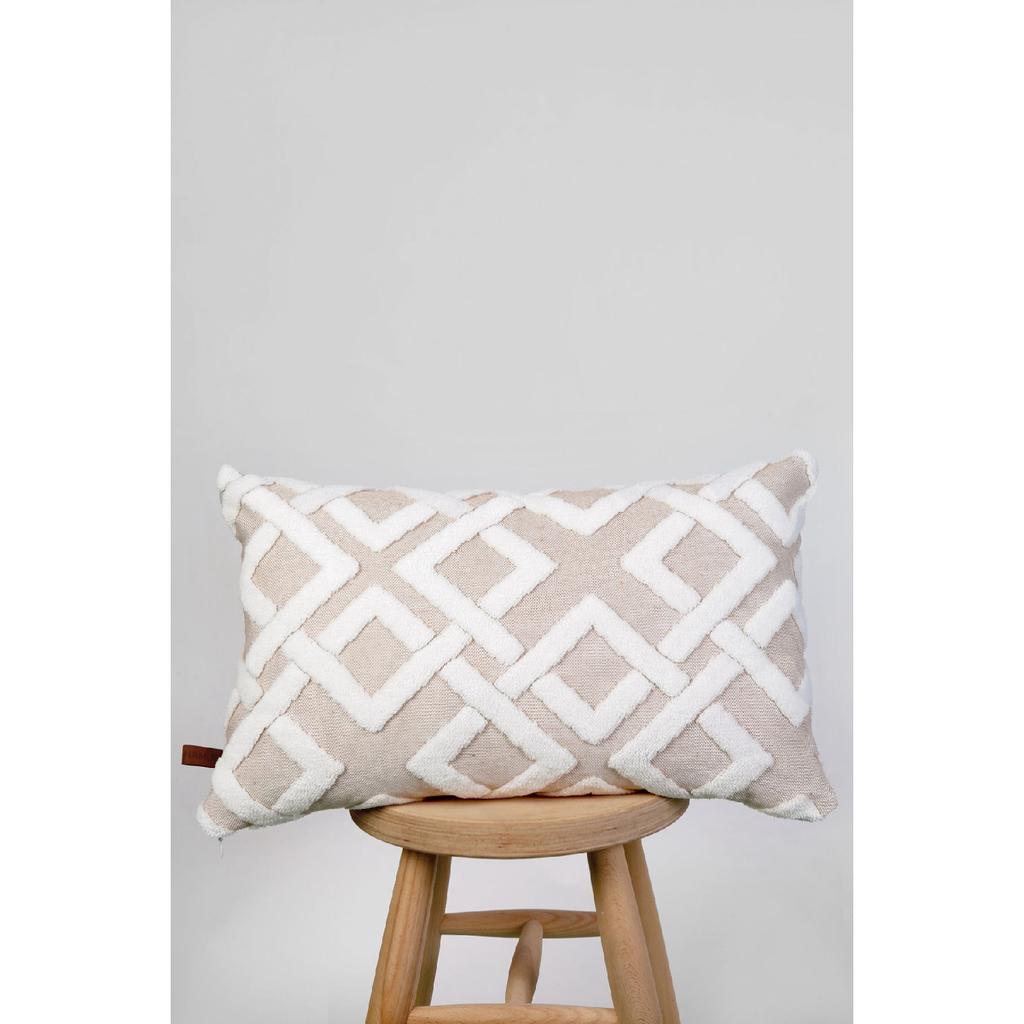 Bohemian Special Design Punch Punch Pattern Decorative Rectangular Throw Pillow Case Mila Gray