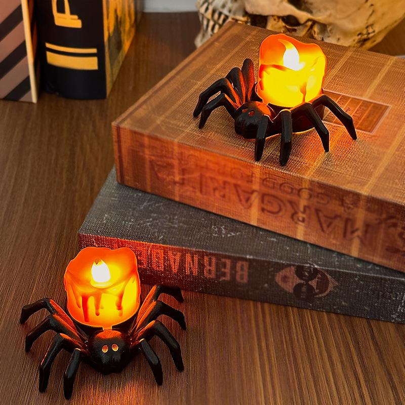 Halloween Spider Candle Light LED Electronic Light Nightlight Party Atmosphere Decoration Decoration Ornament Photogr