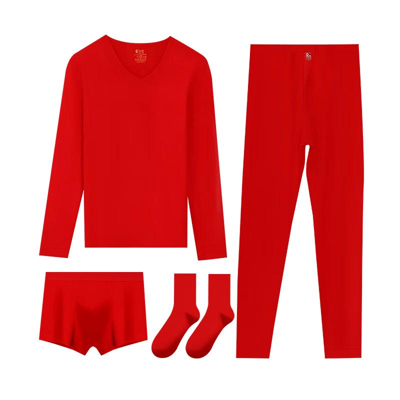 Hongdou Red Lucky Year Thermal Underwear Set