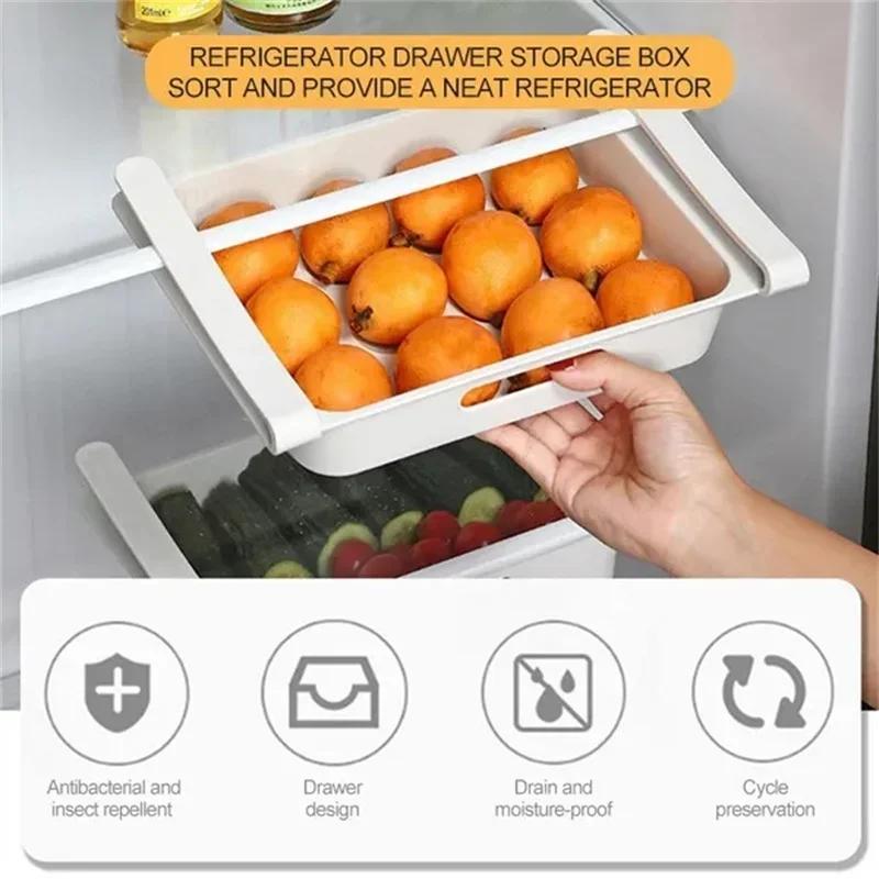 Household Pull-out Refrigerator Egg Preservation Box Drawer Style Fruit And Vegetable Storage Box Hangingrefrigeration Boxes