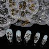 7-Compartment Plum Blossom Box: 3D Nail Art Metal Bow & Butterfly Rhinestones