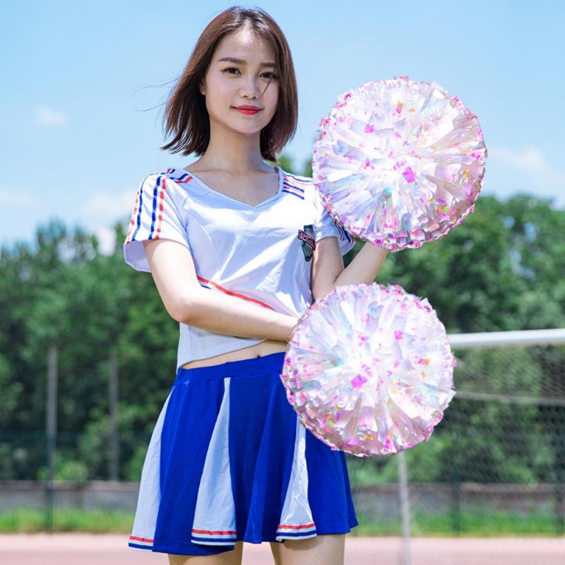 Cheerleading Poms Sports Dance Team Spirit 2 PCS with Baton Handle