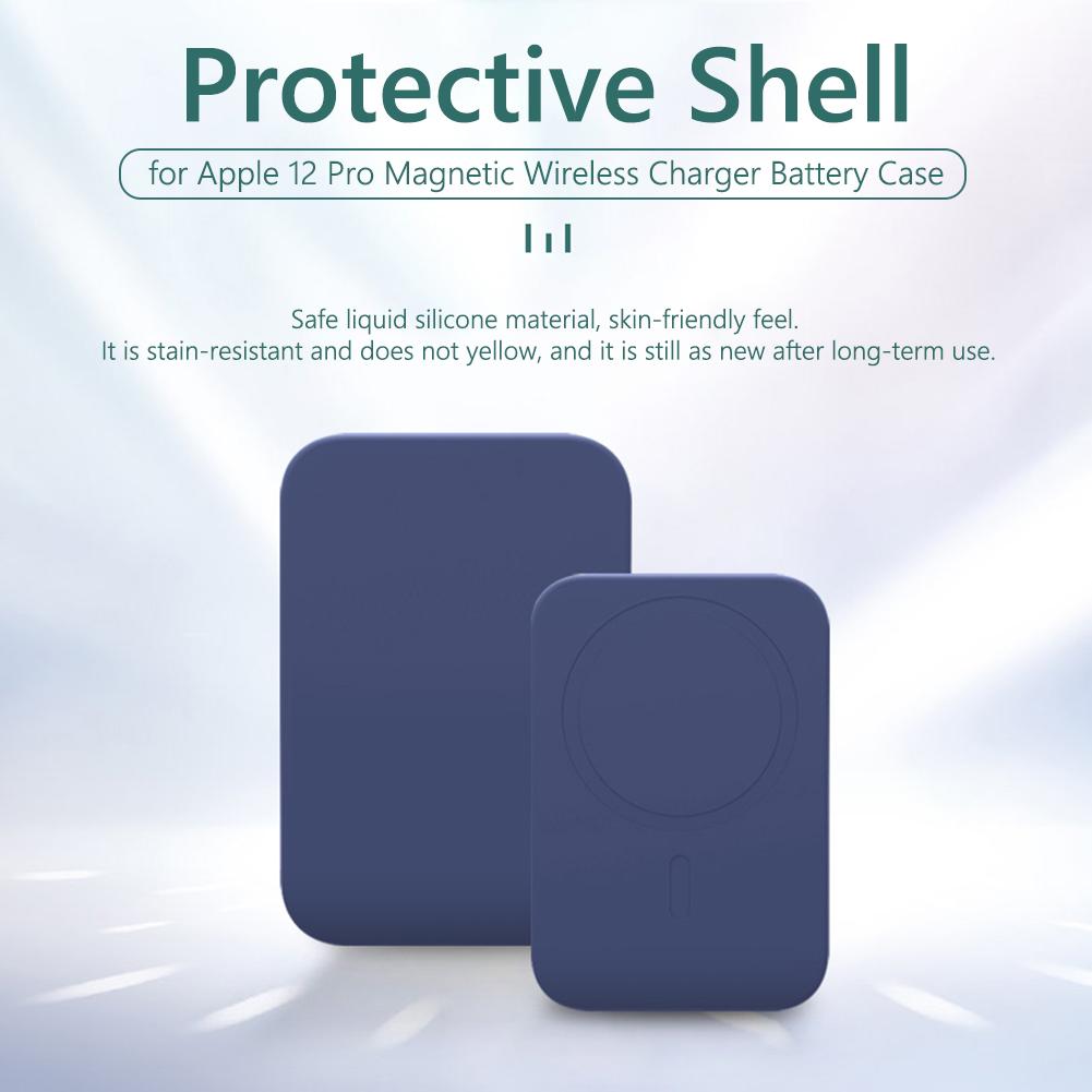 

Чехол для iPhone 12 Pro с магнитным аккумулятором для беспроводного зарядного устройства (Темно-синий)
