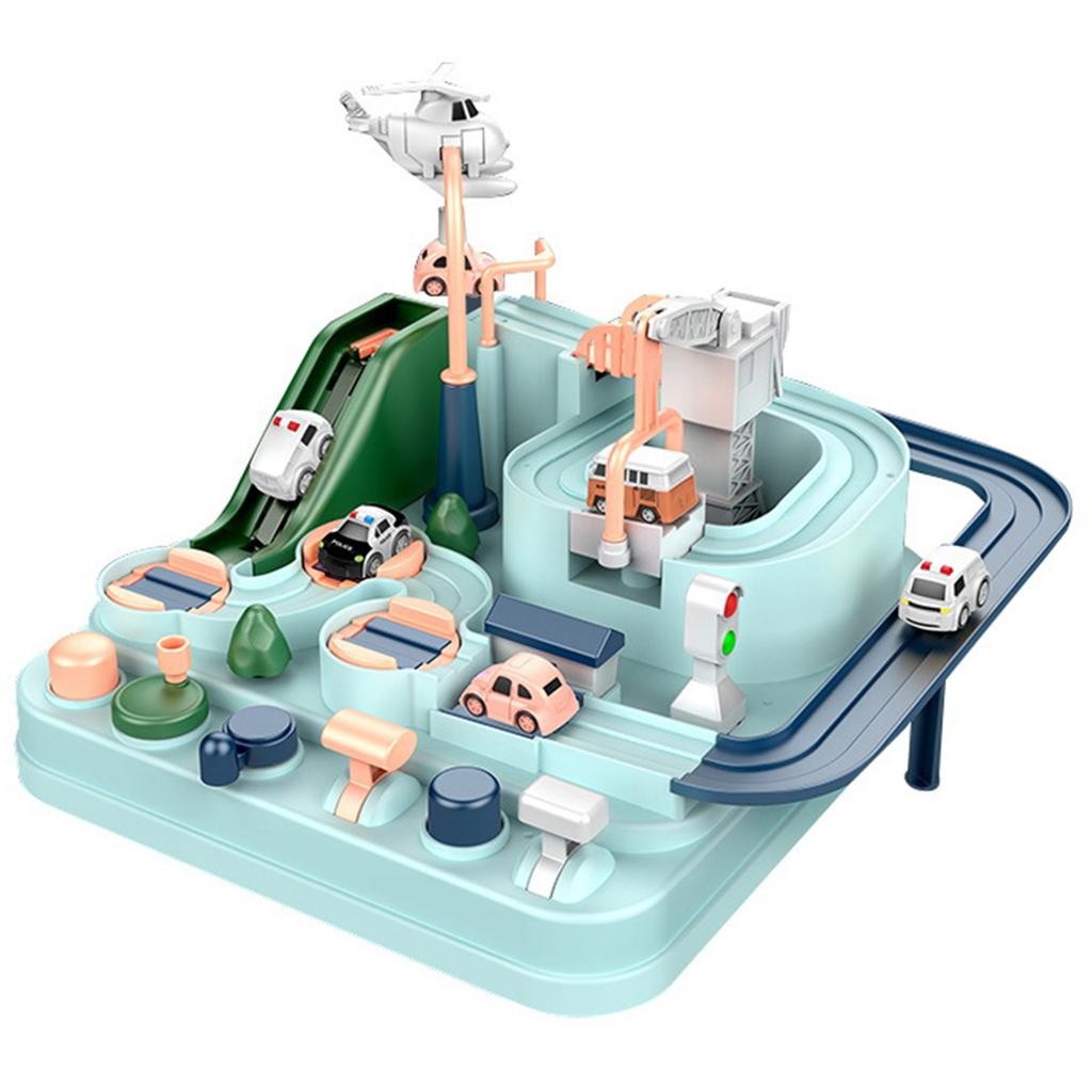 Ensembles de Pistes de Course de Voitures Ville Secours Véhicule Jouet Piste de Course Aventure Puzzle Ensemble de Jouets Éducatifs pour 3-8 Ans Tout-Petits Garçons Filles