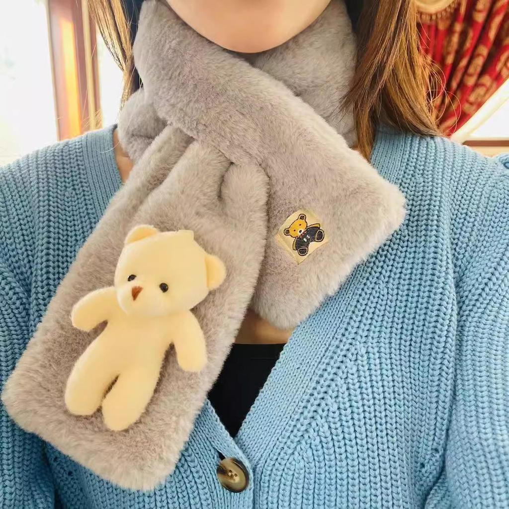 Newcomer Discount: Little Bear Plush Scarf - Cute Doll Winter Neck Warmer for Girl