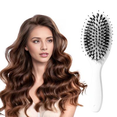 Boar Bristles Hair Brush with Ergonomic Handle Anti-static Scalp Air Cushion Comb Men Women Portable Hair Styling Detangling Brush