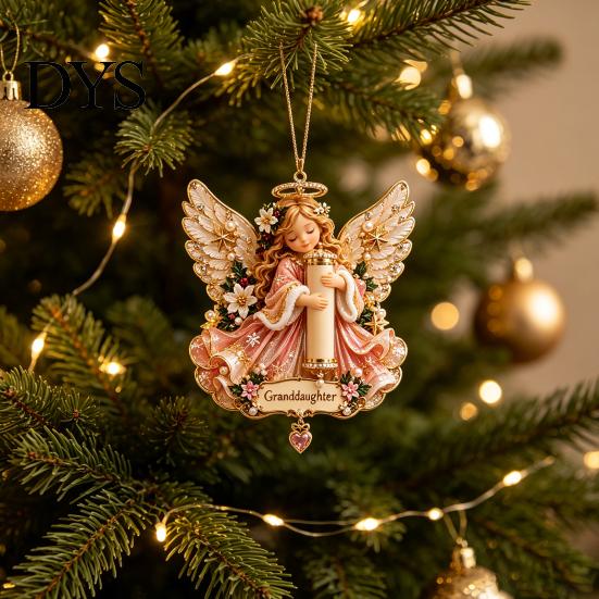 Weihnachtsbaum Hängender Geldhalter Engel Ornament, Acryl Geld Anhänger für Andenkenbehälter Feiertagsdekoration, Festliche Saisonale Geschenke Holografisch