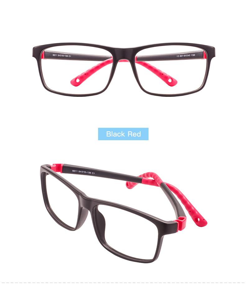 Colorful TR90 Rectangular Full Rim Flexible Boys And Girls Comfortable And Durable Glasses Frame For Optical Prescription Lenses
