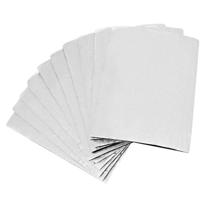 Set Of 10 Automotive Sound Insulation Mats, Aluminum Foil Backed Insulation Pads Dampening Sheets For Car Door Ceilings