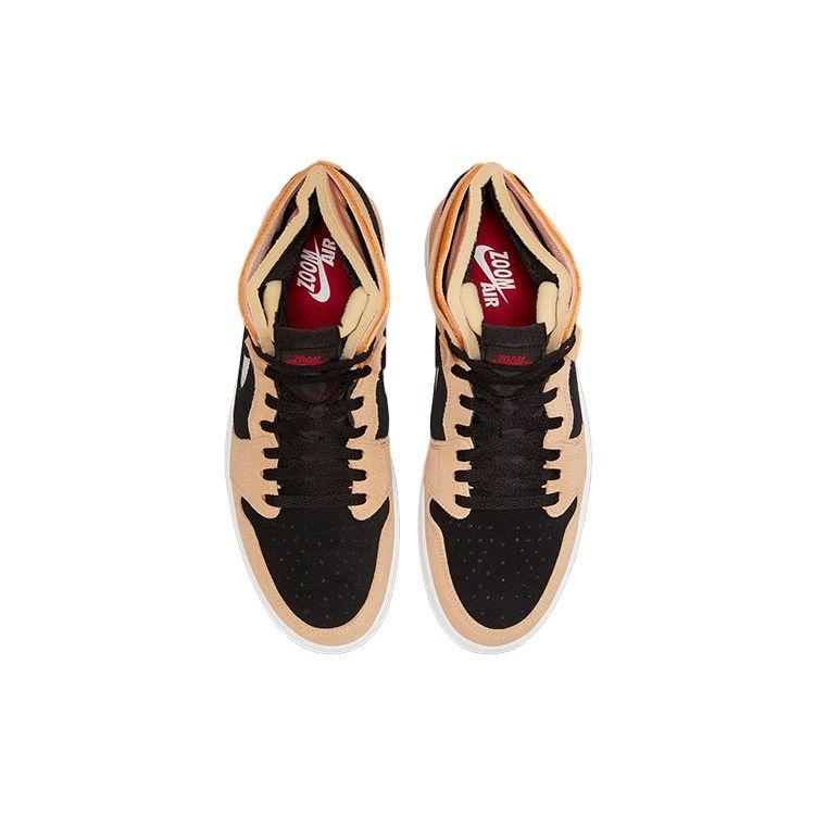 Air Jordan 1 High Zoom Comfort Pumpkin Spice Men Sneakers Tan White-Onyx Cardinal-Red CT0978-200