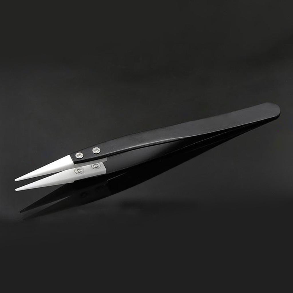 (2 Stücke) Antistatische Pinzette, hitzebeständige Isolationspinzette, Edelstahlpinzette für die Reparatur von Elektronik