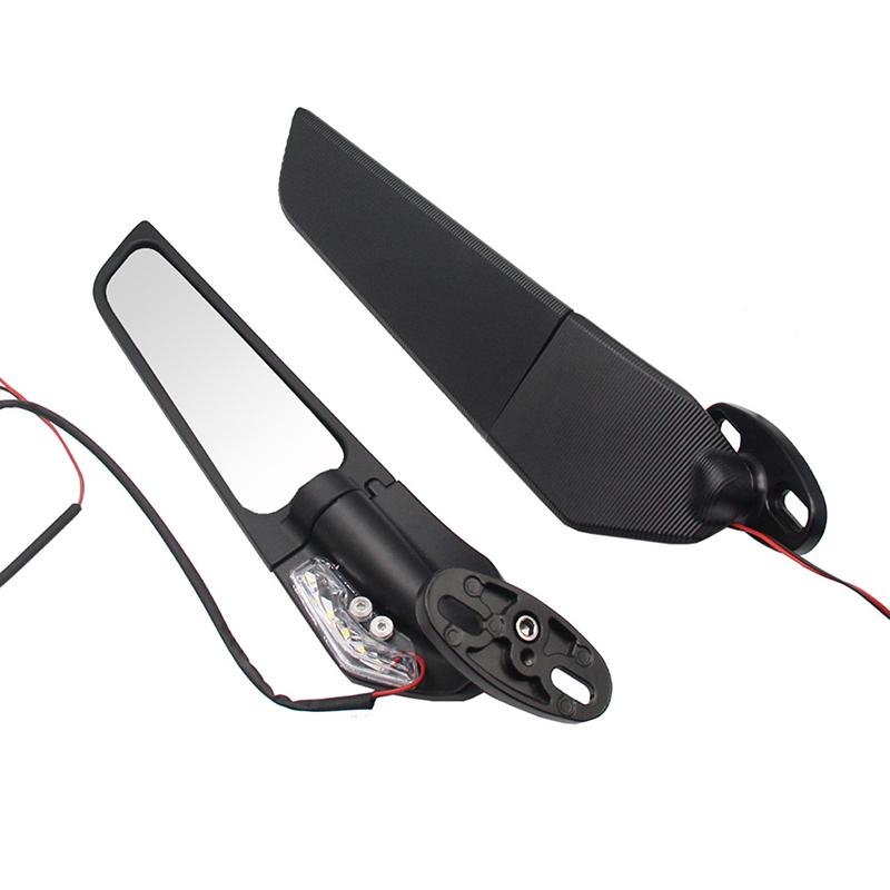 2pcs Universal Motorcycle Mirrors Modified Wind Wing Adjustable Rotating Rearview Mirror for Kawasaki Yamaha Honda Ducati
