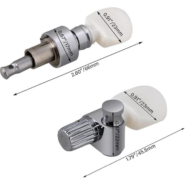 5pcs Sliver Alloy Banjo Geared Machine Head Gear ratio: 4:1 with Pearl Buttons