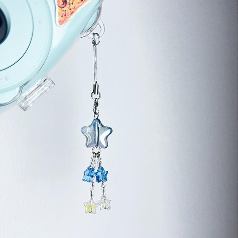 Star Bead Tassels Pendant Phone Charm Hanging Rope Cute Phone Chain Strap Bag Decoration Lanyard Keychain Accessories