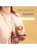 Summer Creative New Product Cartoon Capybara Neck-Hanging Fan USB Rechargeable Portable Lanyard Electric Fan Mini Fan