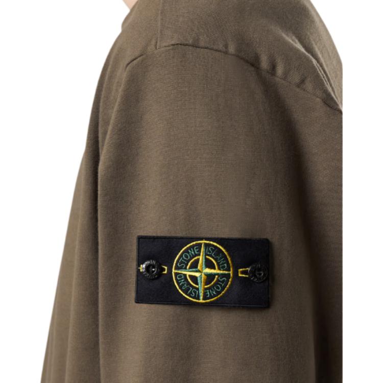 Stone Island Crew Neck Long Sleeve Solid Color Sweatshirt Men sweatshirt Military-Green K1S156100043S0A50-V0054