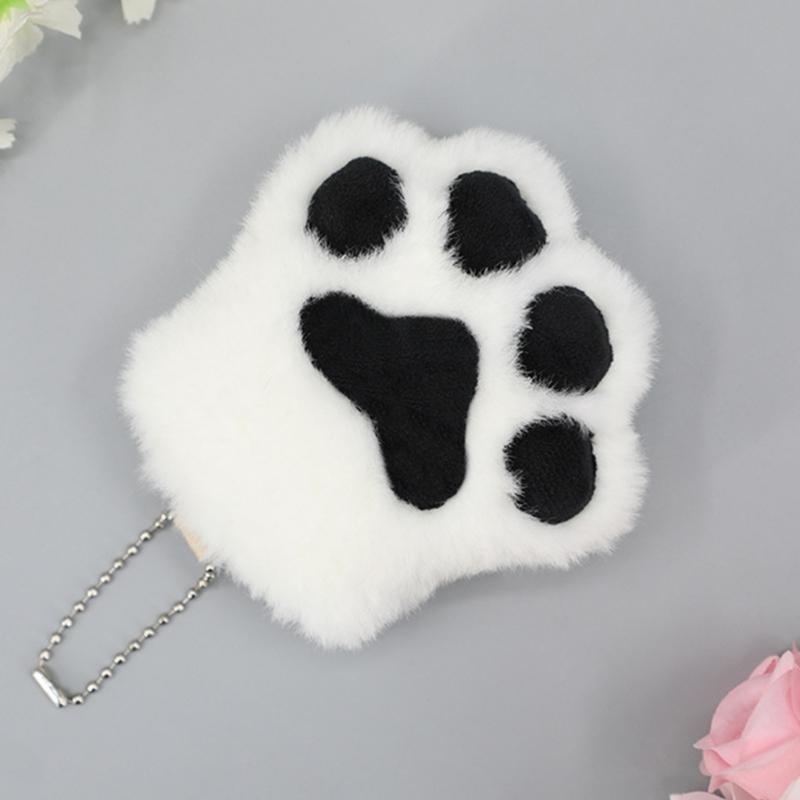 Animes Cats Paw Keychain Plush Cats Paw Keyring Cute Car Backpack Pendants Charm Cartoon Cats Paw Keychain Jewelry Gifts