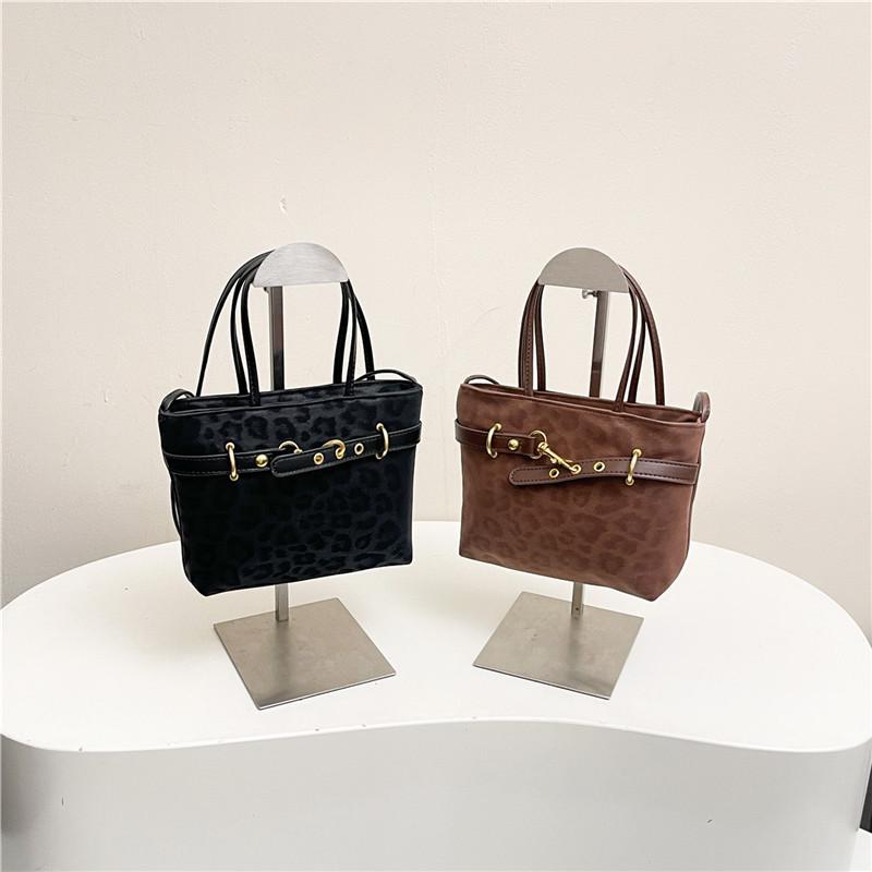 2025 Retro Leopard Print Women's Large Capacity Shoulder Crossbody Handbag