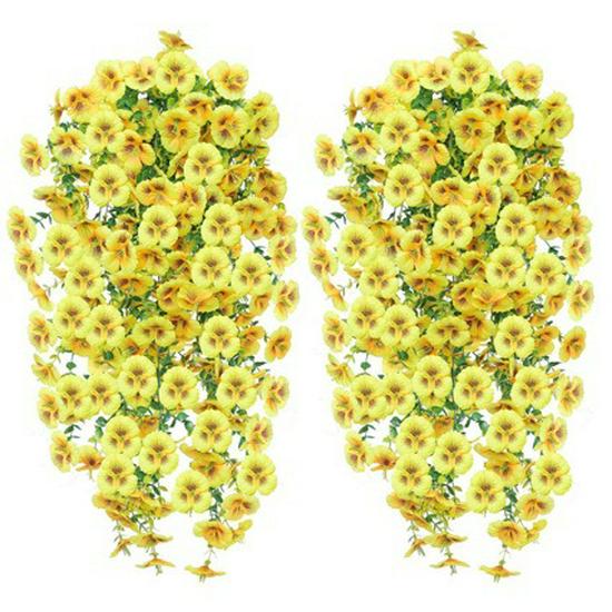 Eucalyptus Lavender Pansy Wall Hanging Vine for Outdoor & Home Decor