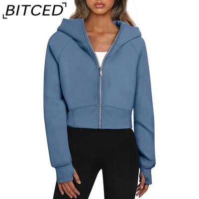 BITCED Herfst en Winter Nieuwe Koreaanse Versie van Mode Capuchon Zak Rits Plus Fleece Hoodie Jas