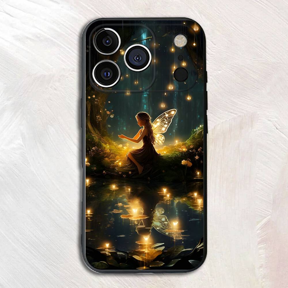 

Glow Fairy Silicone Soft Phone Case For iPhone17,16,15,14,13,12 Pro Max Plus X XR SE Cover iPhone14ProMax