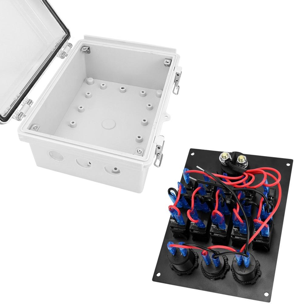LED Lighted Panel Boat Switch Panel ABS Plastic Construction Marine Environment Safe Real-time Voltage Meter For Marine Use