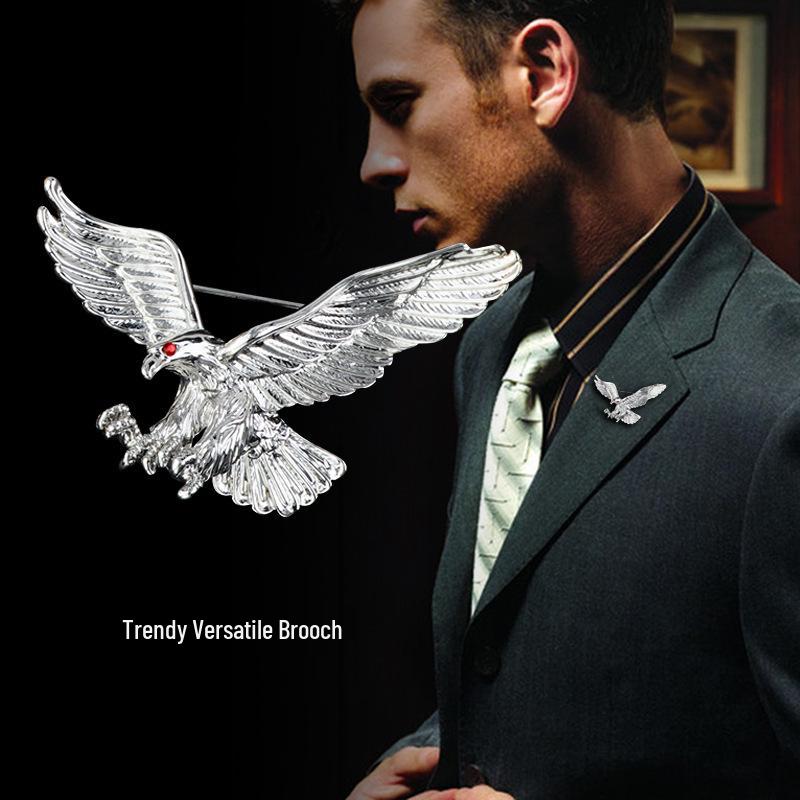 Broszka w kształcie orła retro: Europejski i Amerykański Modny Męski Pin