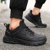 Men’s Black Running Shoes New Casual Soft Bottom 48 Plus Fat Wide Casual Travel Shoes Wear-resistant Non Slip Walking Sneakers