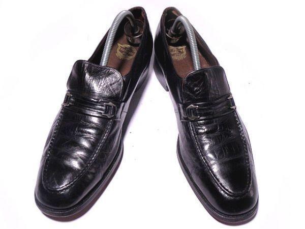 Florsheim Vintage Penny Loafer Mokassin USA 70er Größe 11B 27.5-28.0 Schwarz(GEBRAUCHT)