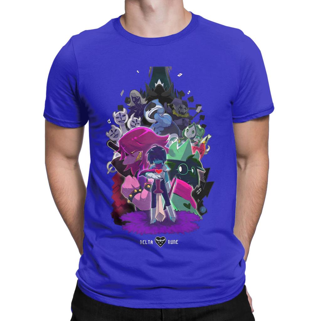 Men Deltarune Cartoon Funny T Shirts  100 Cotton Clothing Cool Short Sleeve O Neck Tees Big Size TShirt