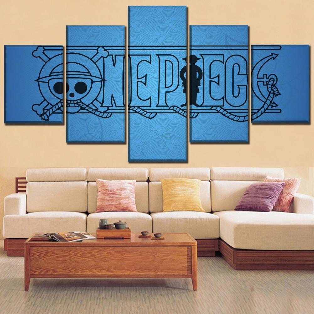 5 Pieces Modern Anime One Piece HD Print On Canvas Printed Living Room Wall Art Home Room Decoration Painting No Frame