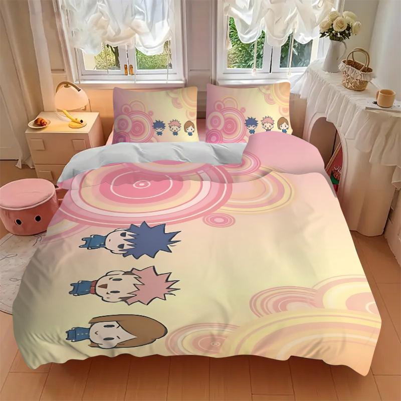 Circular Characters Adventure Printed 3pcs Bedding Set Soft Microfiber 1 Duvet Cover And 2 Pillowcases Home Bedroom Decor Xmas Gift K1850
