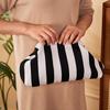 2025 Versatile Striped Knitted Handbag: Cloud Design, Large Capacity, Color Block, Daily Use.