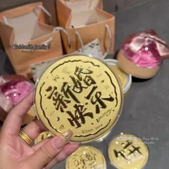 999 Pure Gold Princess Wealth Attracting Cake - Creative Fortune Gift with Gold Leaf