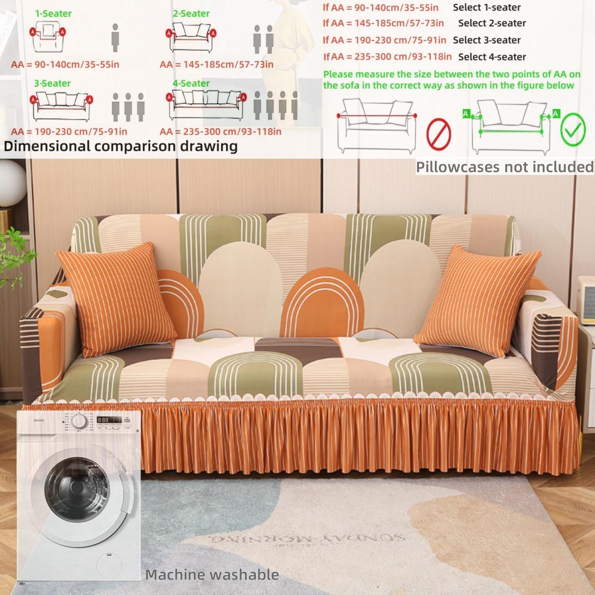 Romantic Comfort Sofa Cover with Ruffled Skirt for Living Room Festival Party Decor Upgrade Without Pillowcases 1-Seater 2090₽