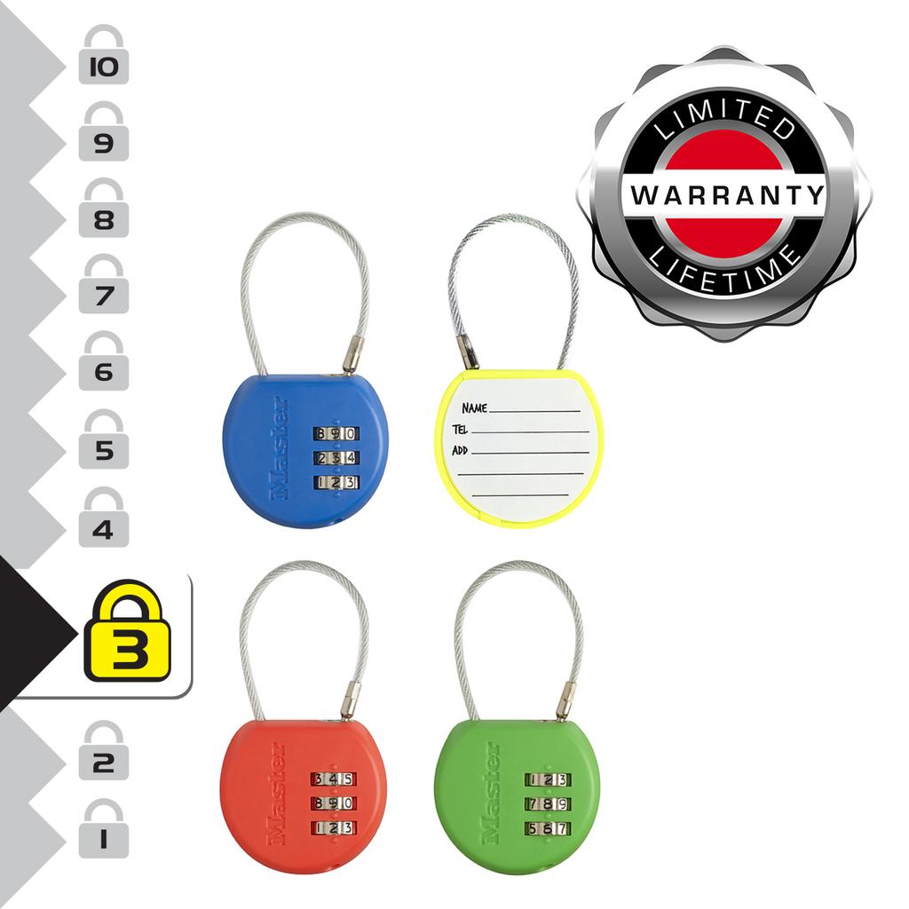 Master Lock Combination Padlock with Address Tag, 89 x 42 x 19 mm