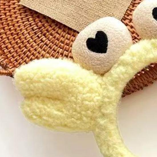 Women Headband Soft Lamb Velvet Crab Shape Thickened Fluffy Filling Anti-Slip Tooth Design Hair Hoop Makeup Face Washing Hair Accessory