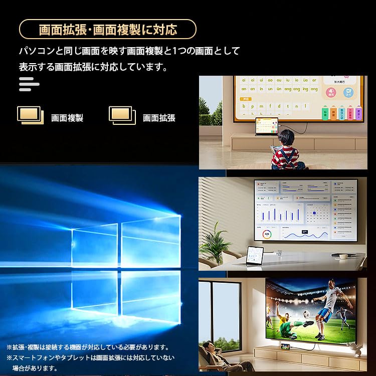 KOYOKOMA USB HDMI Konvertierungskabel 4K 60Hz Gerade USB C Computer Smartphone Tablet Typ C Typ-C (1m)