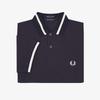 [M2] Single Tip Fred Perry Shirt - Navy/Snow White M2-797