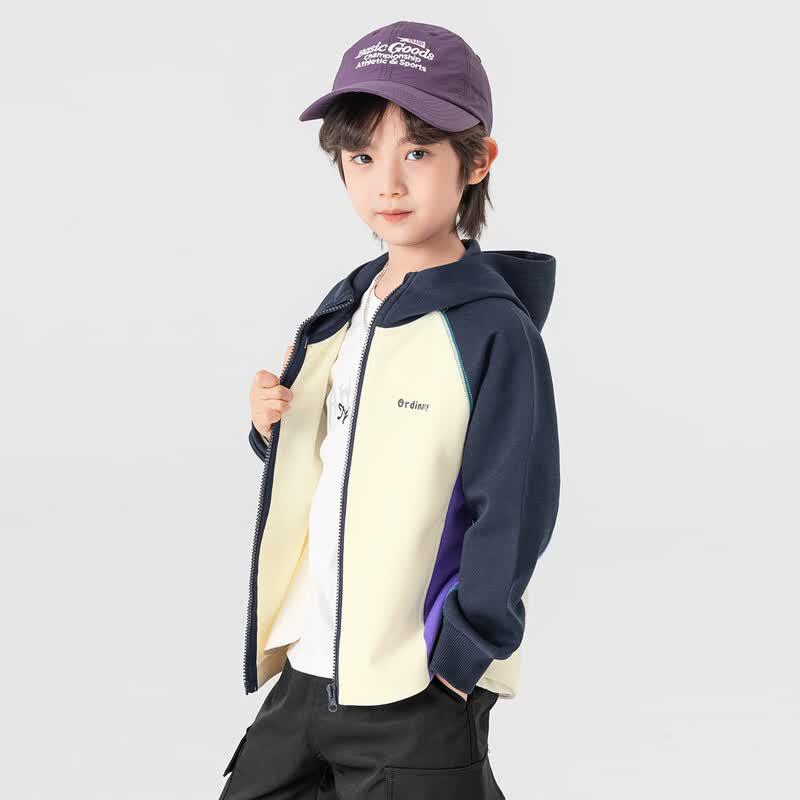 Boy s Color-Block Hooded Zipper Jacket 120