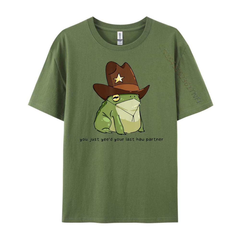 Funny You Just Yeed Your Last Haw Partner Cowboy Frog Meme 3XL Men Clothing Graphic T Shirts T Shirts Chinese Style