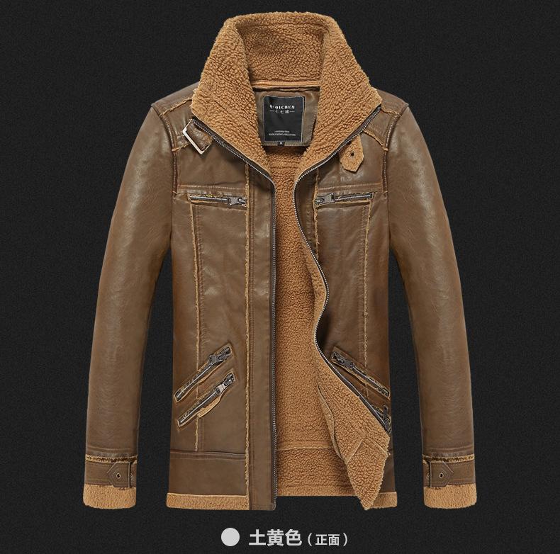 European code custom-made European and American autumn and winter men's clothing pu fur integrated jacket jacket tide